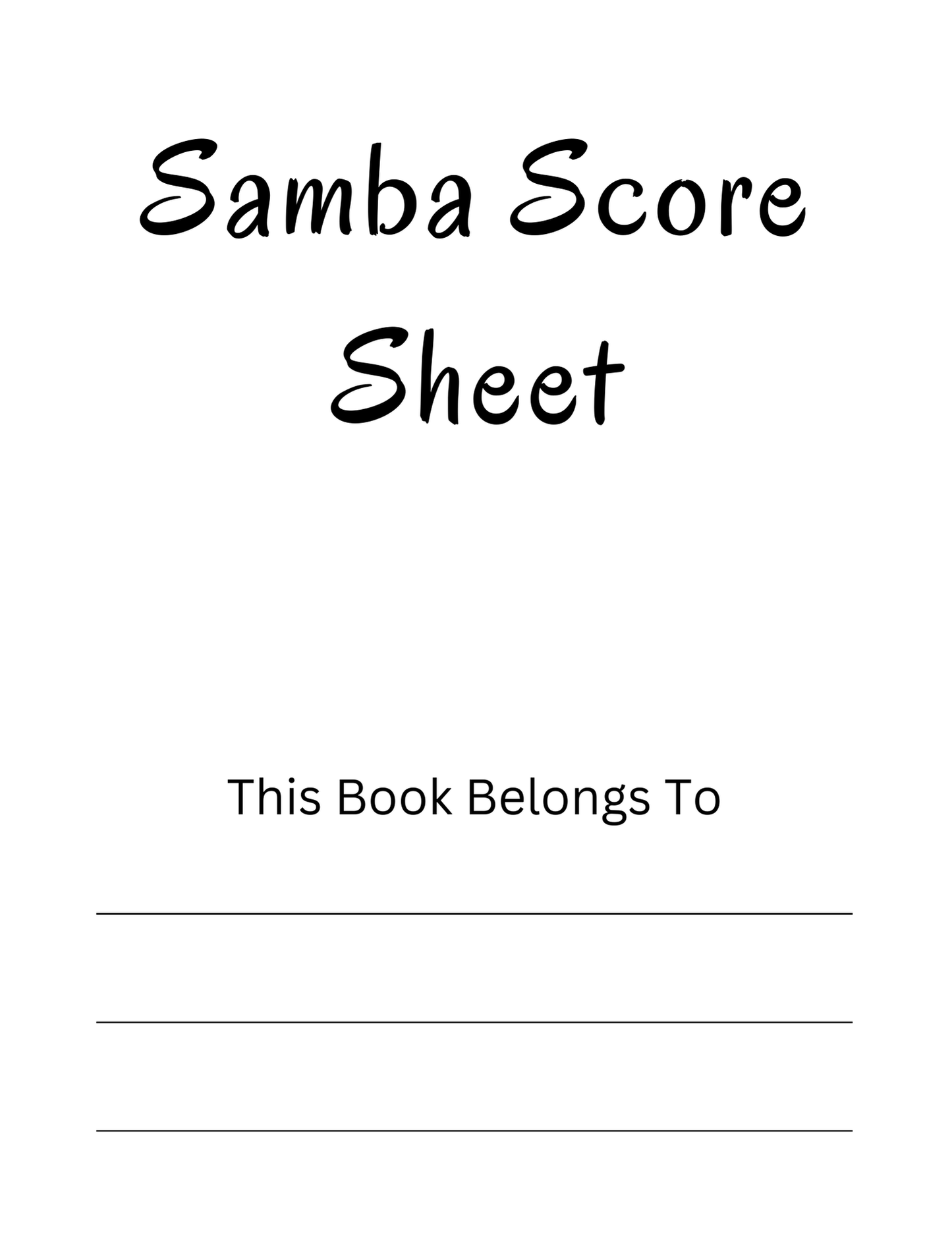 Samba Score Sheet