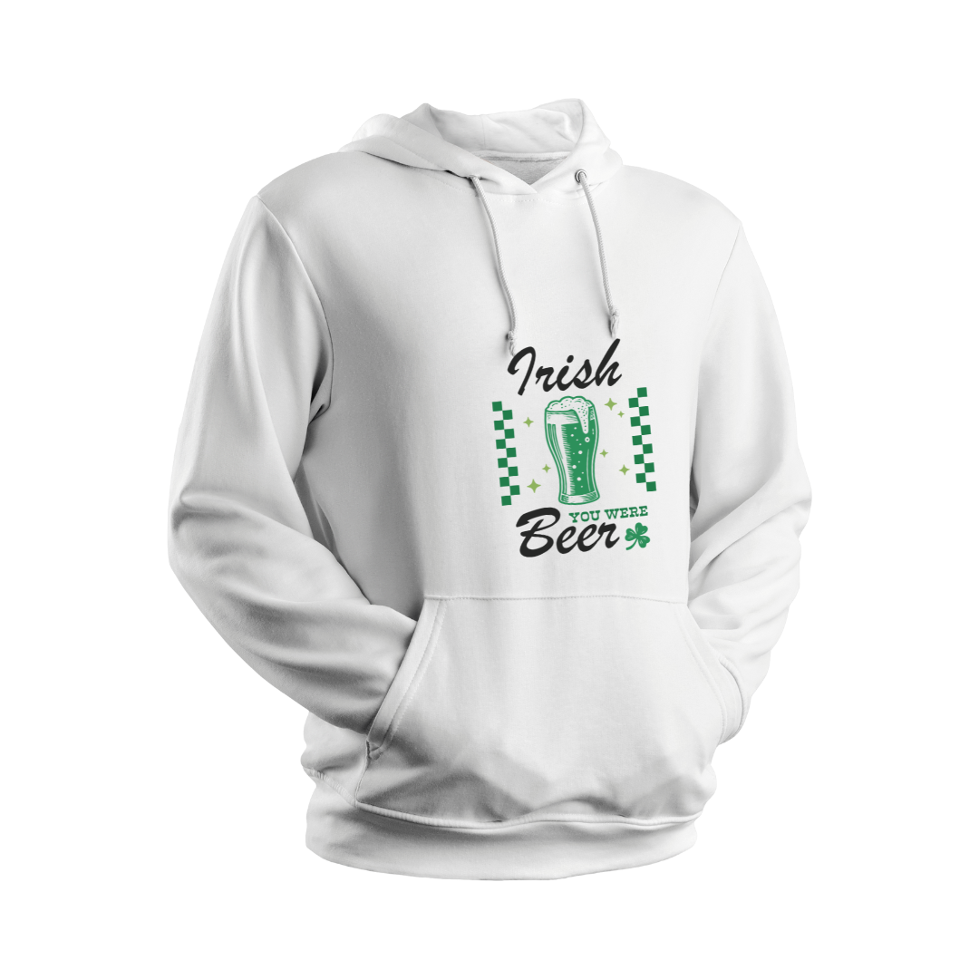 "Irish You Were Beer" St. Patrick’s Day Hoodie – Funny Green Beer Hoodie