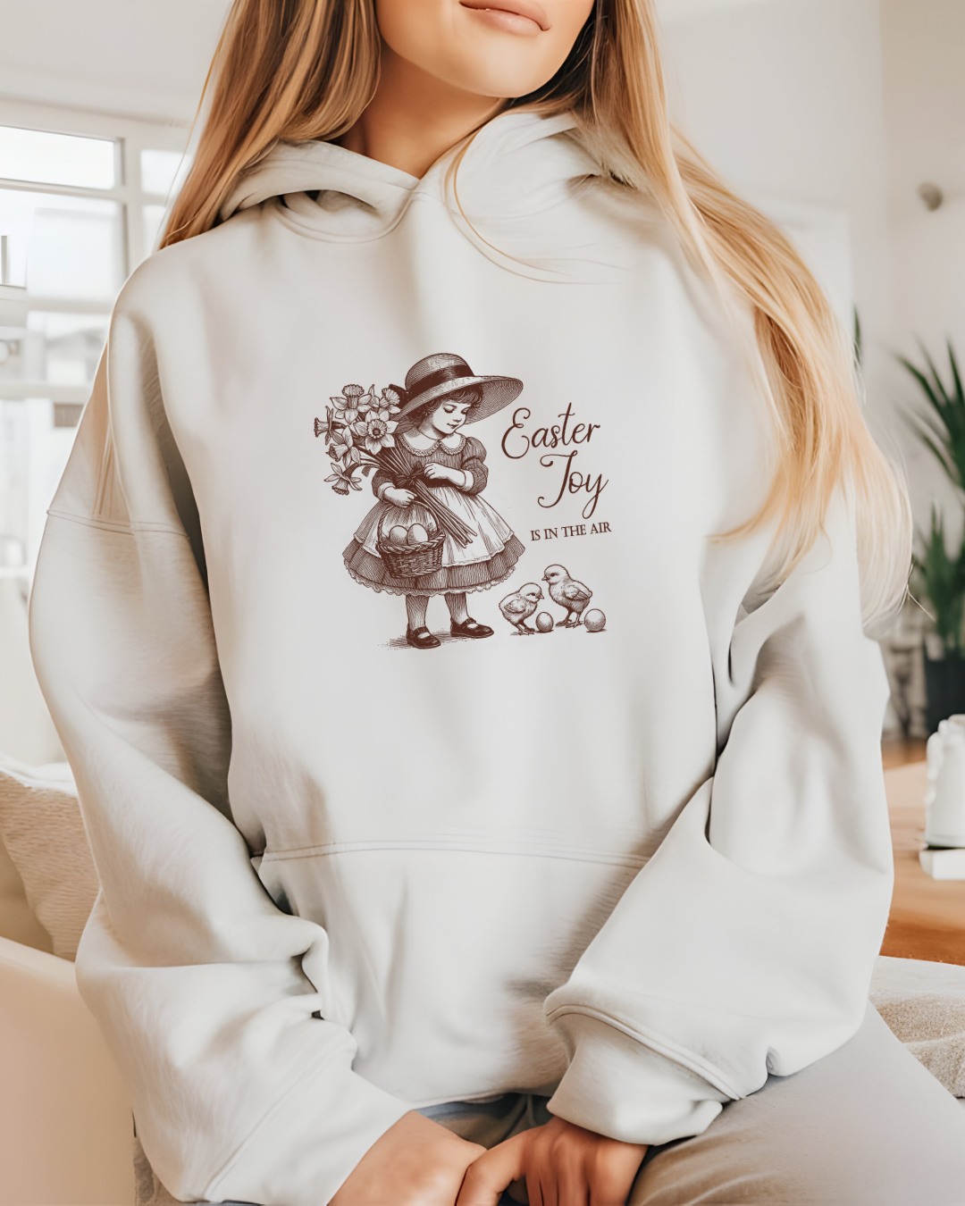 Vintage "Easter Joy Is In The Air" Hoodie β All Sizes | Available in White, Beige, Silver & Pink
