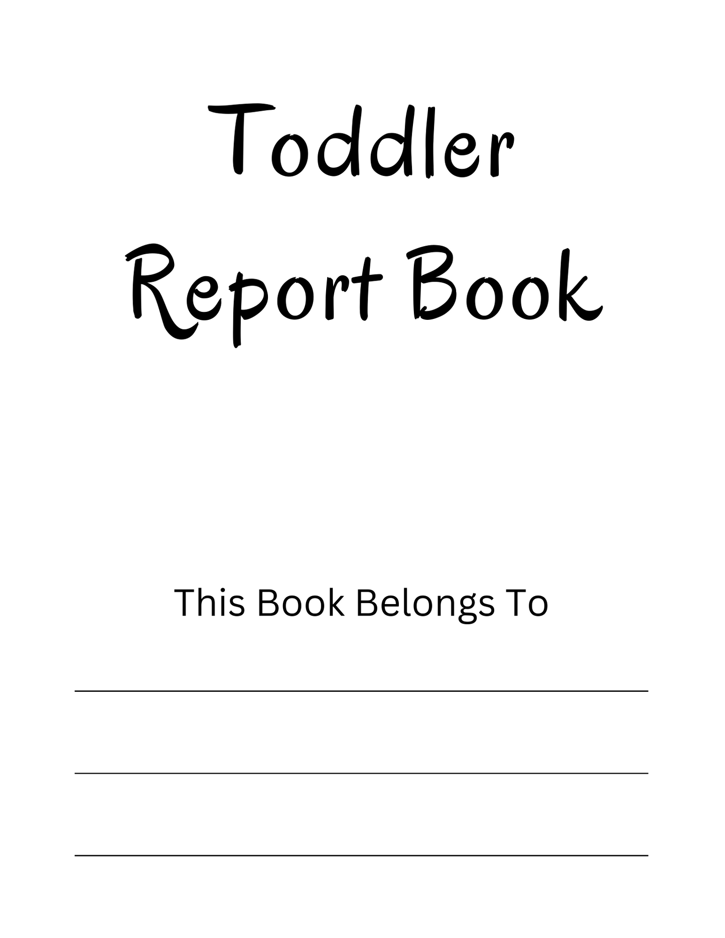 Toddler Report Book