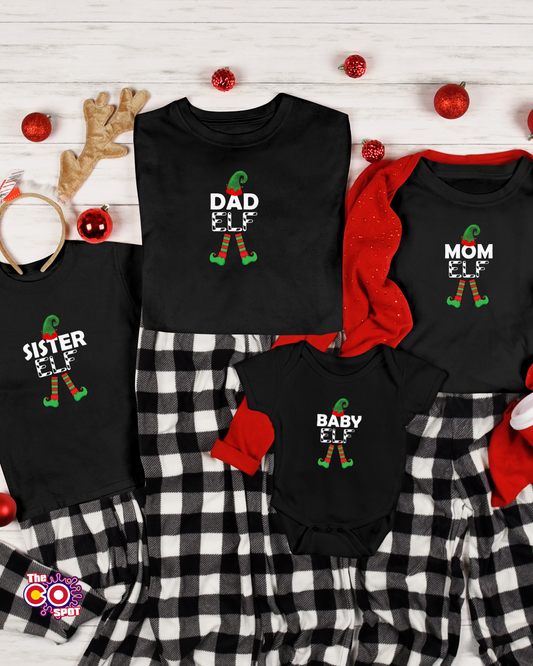 Elf Themed Black Pajama Set