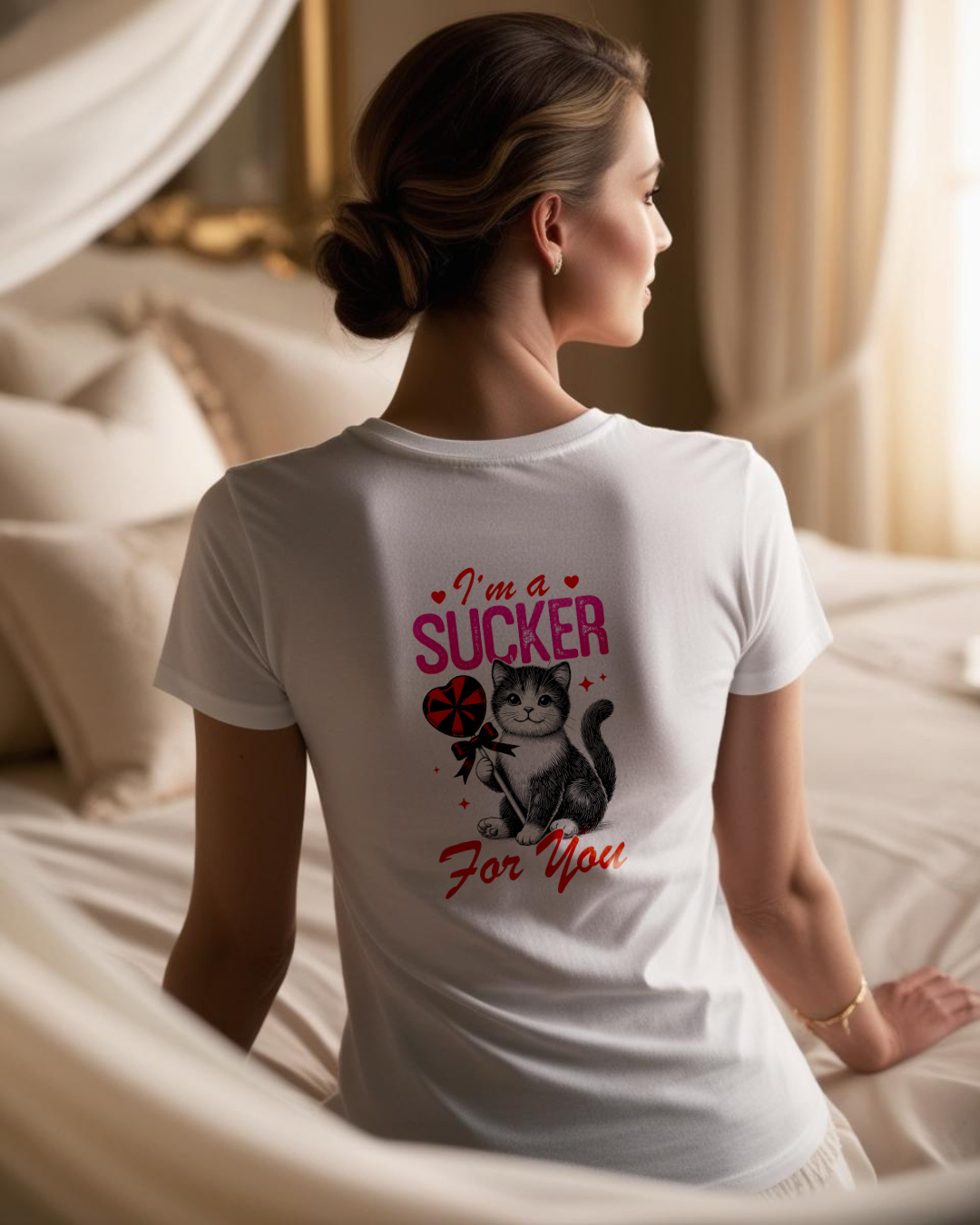 "I'm a Sucker for You" cute cat t-shirt