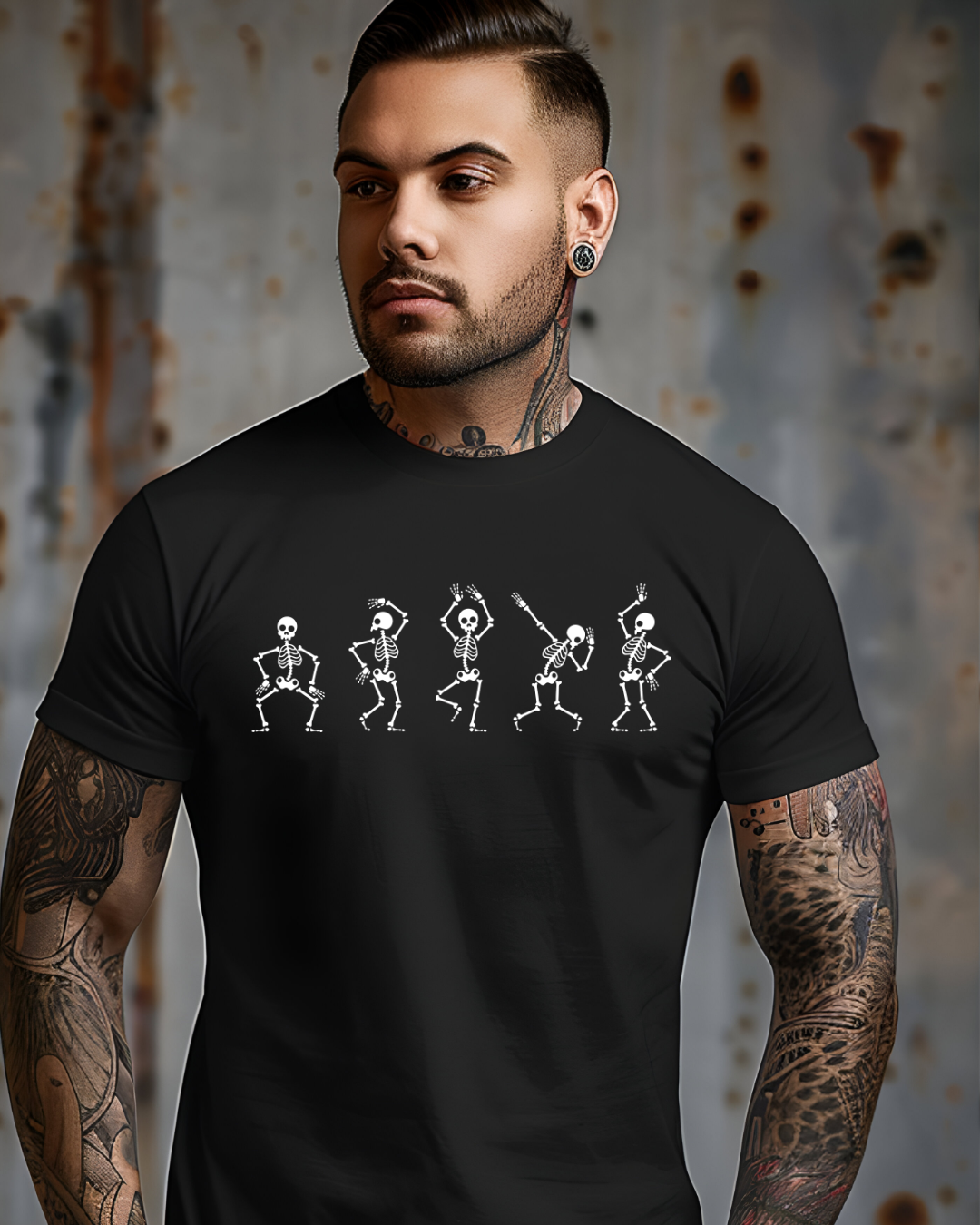 Dancing Skeletons T-Shirt Black