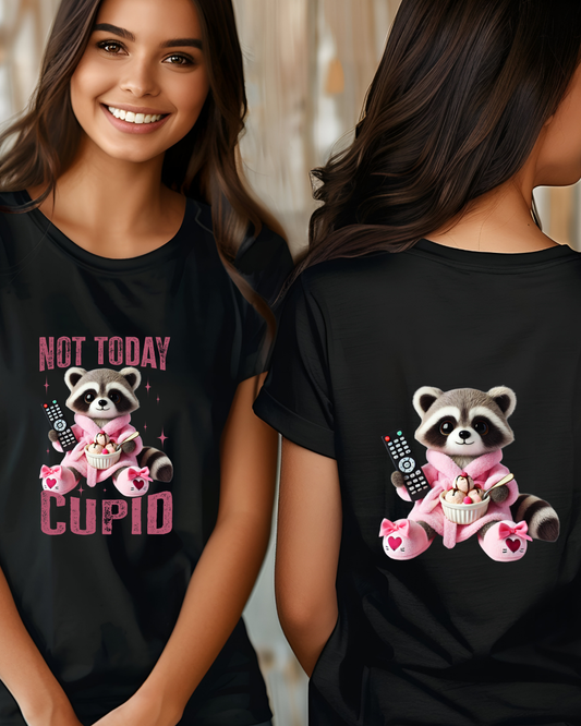 "Not Today Cupid" Raccoon T-Shirt