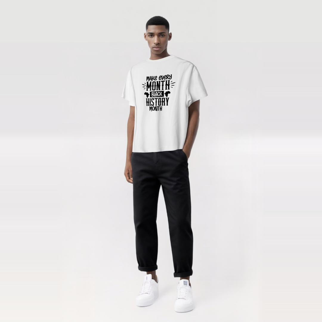 "Make Every Month Black History Month" T-Shirt – Celebrate Black Excellence 365 Days a Year